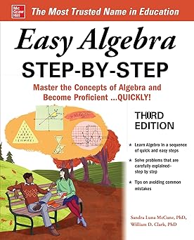 Easy Algebra Step-by-Step 3rd Edition By Sandra Luna McCune, William Clark